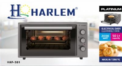 HARLEM HAF-381 PLATINIUM 50L Elektrische Oven – Dubbel Glas - 2000W